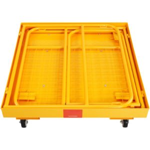 VEVOR Forklift Safety Cage, 1200 Lbs Load Capacity, 36 X 36 Inches Folding Forklift Work Platform With Lockable Swivel Wheels, Drain Hole & Device Chain, Holds 1 To 2 Adults, Perfect For Aerial Work - Image 6