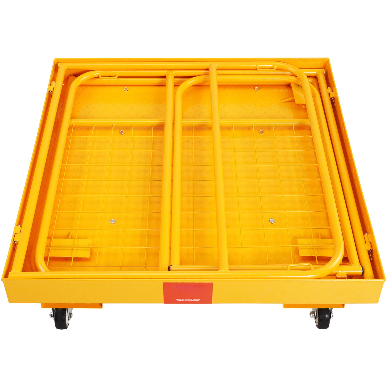 VEVOR Forklift Safety Cage, 1200 Lbs Load Capacity, 36 X 36 Inches Folding Forklift Work Platform With Lockable Swivel Wheels, Drain Hole & Device Chain, Holds 1 To 2 Adults, Perfect For Aerial Work - Image 6