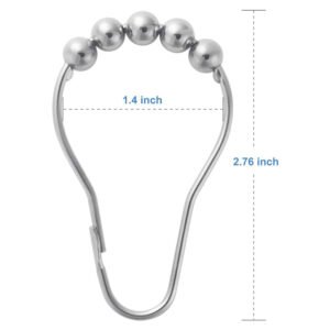 Set Of 12 Shower Curtain Hooks Rings,Decorative Rust Proof Stainless Steel Shower Curtain Hooks - Image 7