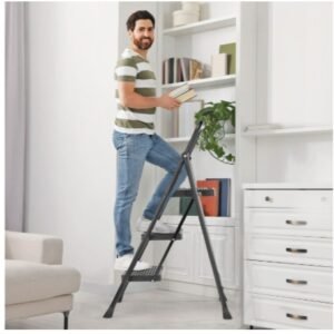 Household Portable 3-layer Step Ladder, With Safety Buckle Stable And Safe - Image 4