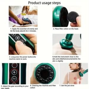 Cupping Massager, 12-level Body Scraping Tool, Cupping Tool. USB Rechargeable, Equipped With 1800mAh Lithium Battery, Available In White, Green, Gray (upgraded Version Suitable For Scraping) - Image 3