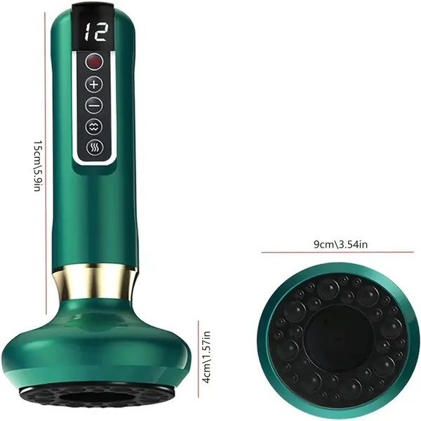 Cupping Massager, 12-level Body Scraping Tool, Cupping Tool. USB Rechargeable, Equipped With 1800mAh Lithium Battery, Available In White, Green, Gray (upgraded Version Suitable For Scraping)