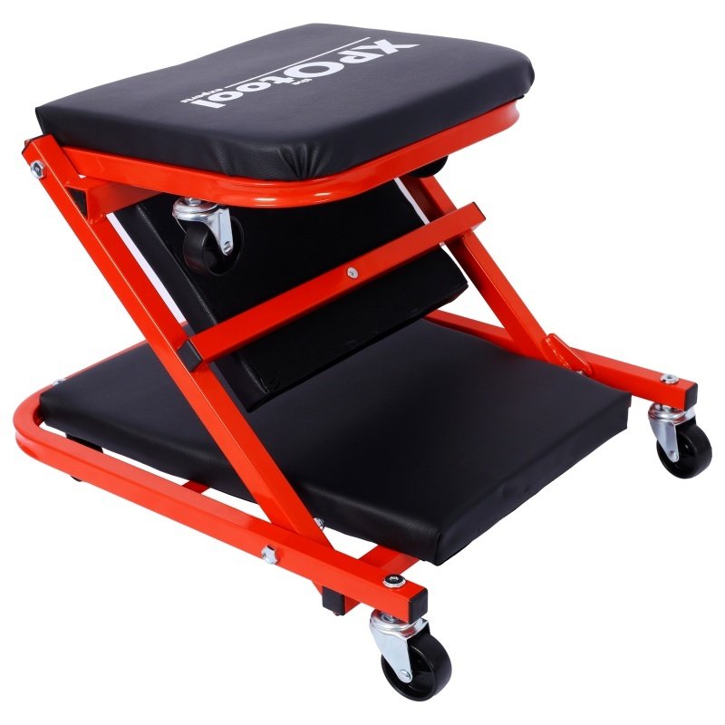 Mechanic Crawler, Garage Gift, 36inch Z-crawler Seat, 2-in-1 Mechanic Gift, 300 Lb Capacity, Low Profile Crawler With 6 Wheels, Garage, Father's Day Tool Gift Shop, Red