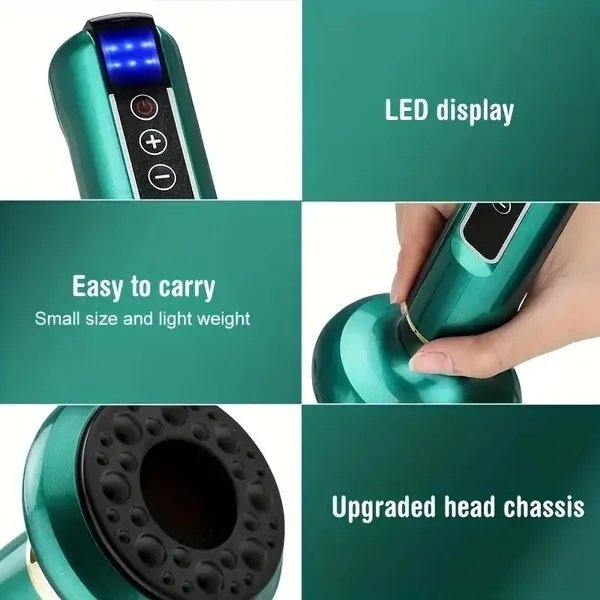 Cupping Massager, 12-level Body Scraping Tool, Cupping Tool. USB Rechargeable, Equipped With 1800mAh Lithium Battery, Available In White, Green, Gray (upgraded Version Suitable For Scraping)