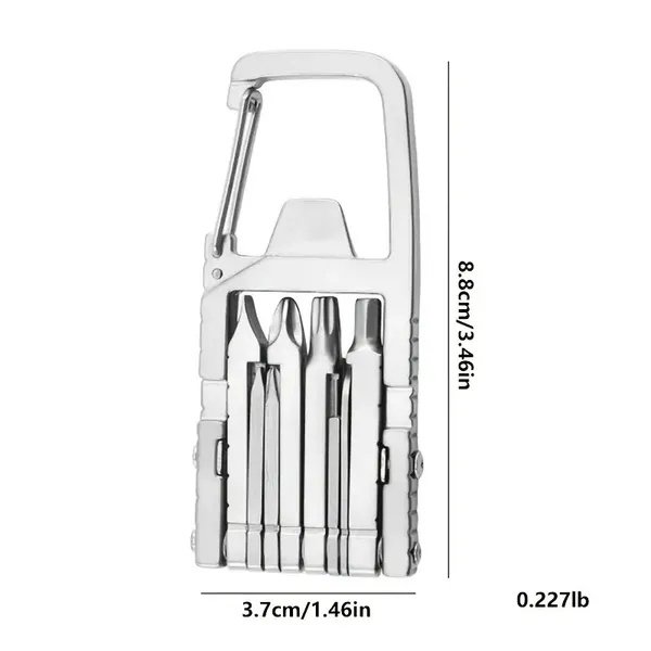 13 In 1 Multi-function Gadgets Stainless Steel Combination Tools, Mobile Phone Holder, Folding Outdoor, Bottle Opener, Screwdriver, Hiking Buckle, Knife