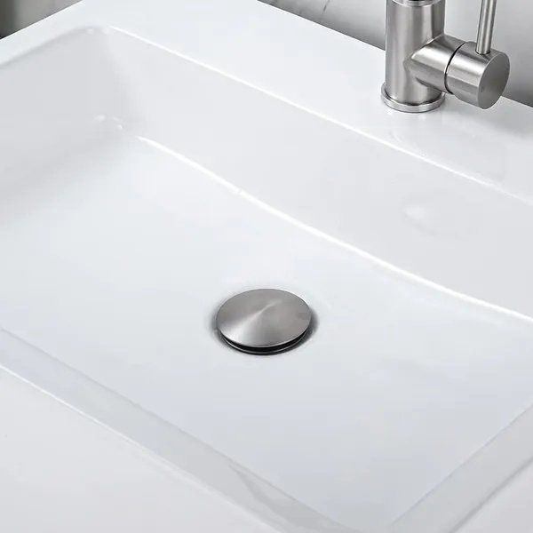 Bathroom Sink Drain Without Overflow, Vessel Sink Lavatory Vanity Pop-Up Drain Stopper, 304 Stainless Steel
