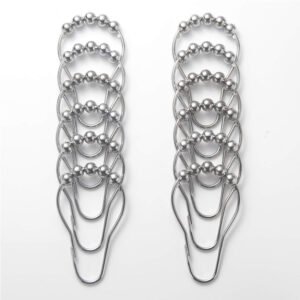 Set Of 12 Shower Curtain Hooks Rings,Decorative Rust Proof Stainless Steel Shower Curtain Hooks - Image 6