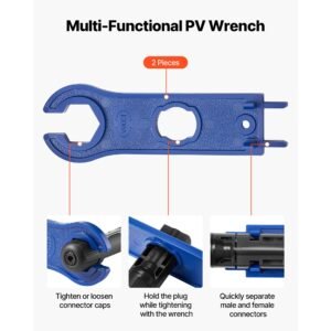 Crimping Tool, 14-10 AWG Ratcheting Solar Connector Crimper Tool Kit, Clear Metric & AWG Markings, With 10 Pairs Solar Connectors, 10 Pairs Of Cable Connectors, Wrenches, And A Storage Case - Image 2