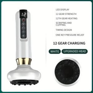Cupping Massager, 12-level Body Scraping Tool, Cupping Tool. USB Rechargeable, Equipped With 1800mAh Lithium Battery, Available In White, Green, Gray (upgraded Version Suitable For Scraping) - Image 8