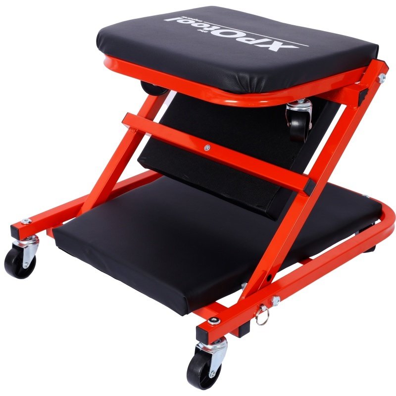 Mechanic Crawler, Garage Gift, 36inch Z-crawler Seat, 2-in-1 Mechanic Gift, 300 Lb Capacity, Low Profile Crawler With 6 Wheels, Garage, Father's Day Tool Gift Shop, Red