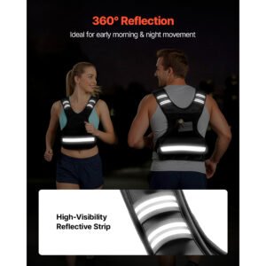Adjustable Weighted Vest, 4-10 Lbs Comfortable X-Shape Body Weight Vest Set With 6 Weight Packs And Reflective Stripe, For Men Women, Workout Equipment For Strength Training Running Jogging - Image 3