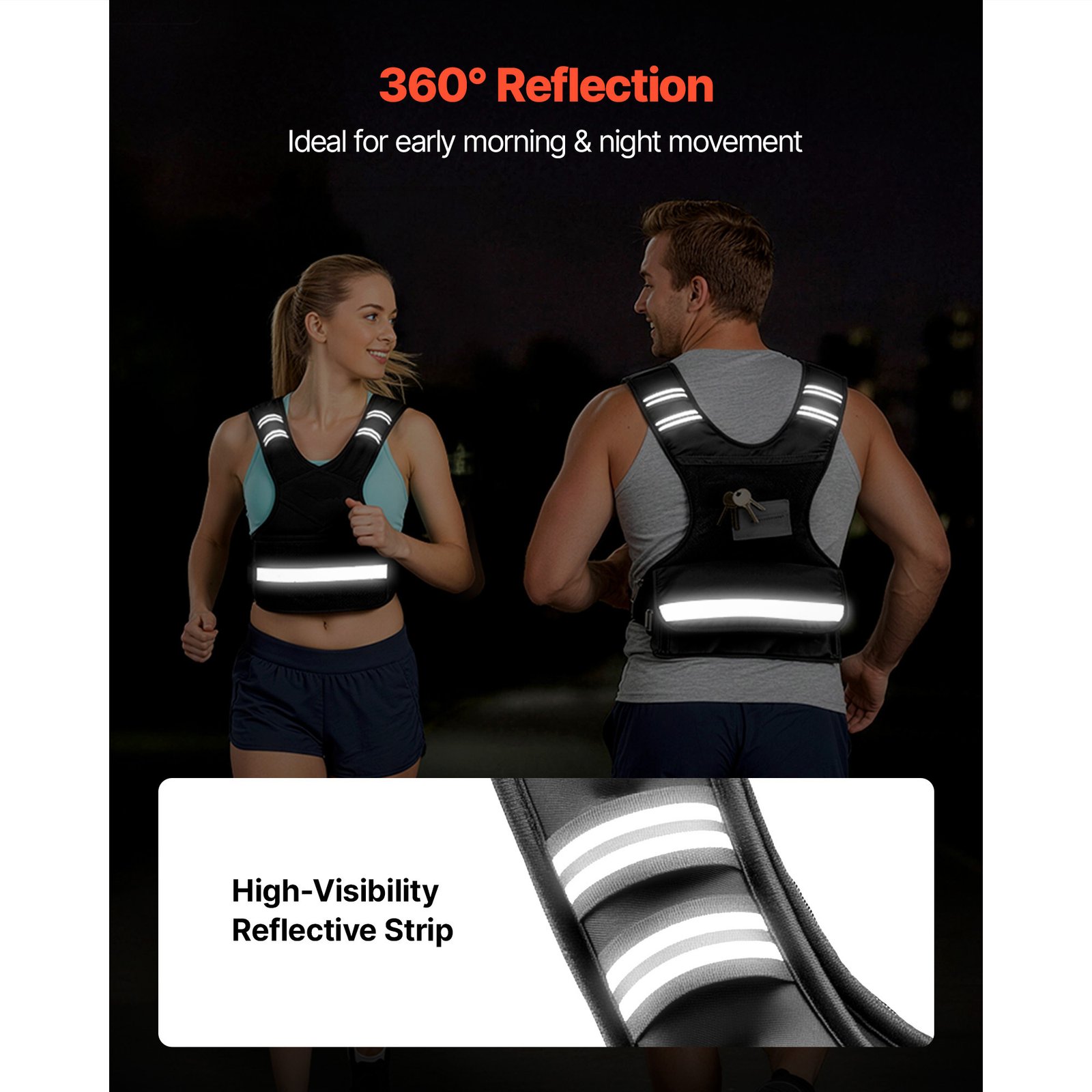 Adjustable Weighted Vest, 4-10 Lbs Comfortable X-Shape Body Weight Vest Set With 6 Weight Packs And Reflective Stripe, For Men Women, Workout Equipment For Strength Training Running Jogging - Image 3