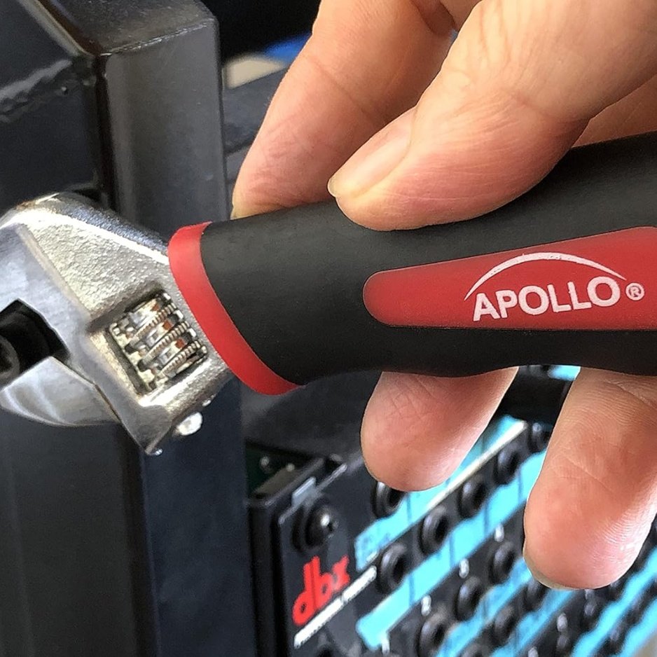 Apollo Tools 4 Piece Stubby Tool Set Mini Hammer Screwdriver And Wrench Red