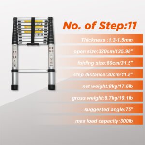 Aluminum Telescoping Ladder For Outdoor Work - Image 8