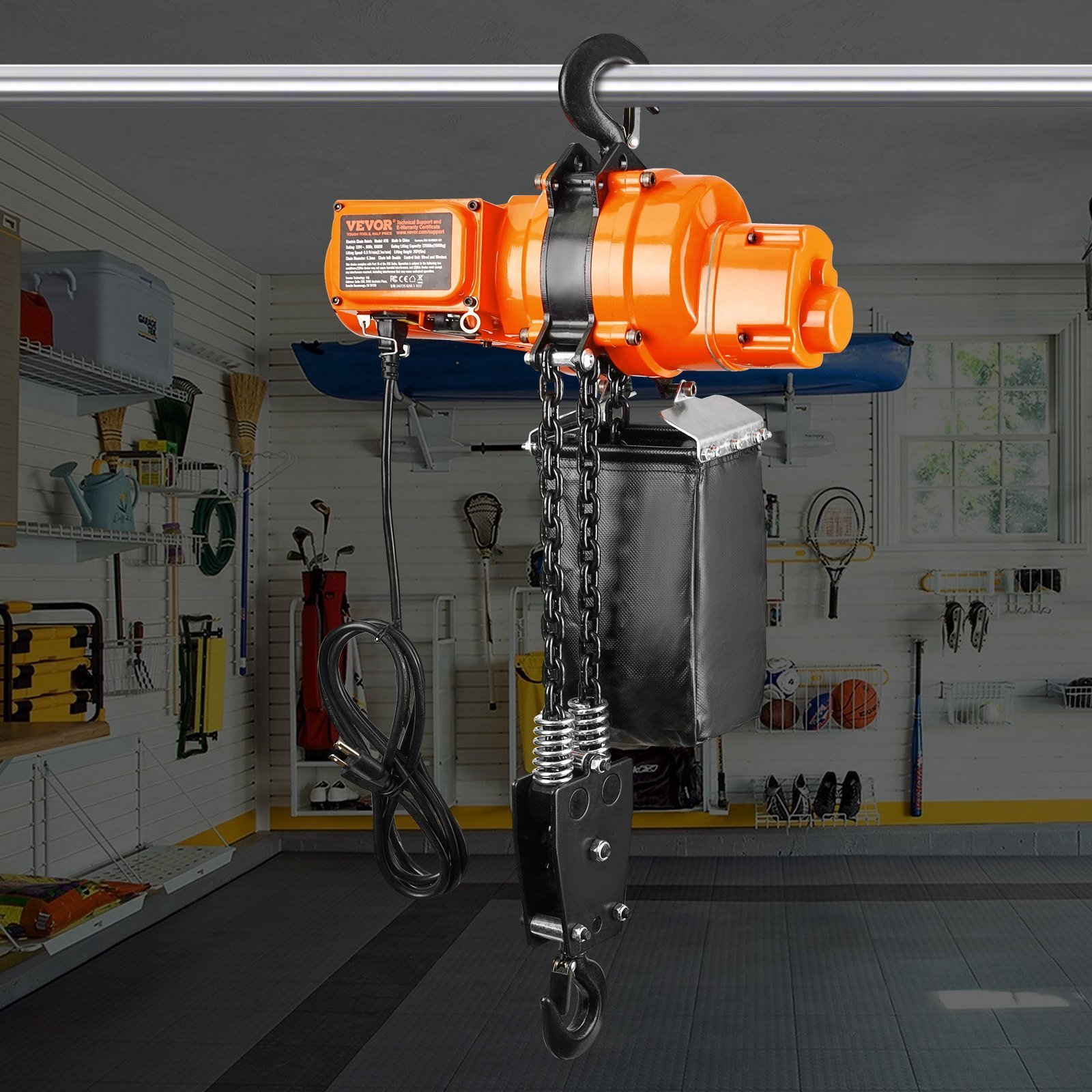 Electric Chain Hoist Single Phase Crane Hoist 2200 Lbs Load 20 Ft Lifting - Image 6