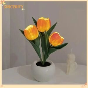 Tulip Lamp - LED Replica Tulip Table Lamp With Flower Vase For Desktop Decoration. Suitable For Home, Living Room, Desktop Decoration, Holiday Gifts, Atmosphere Decoration Lamps. Powered By USB - Image 6