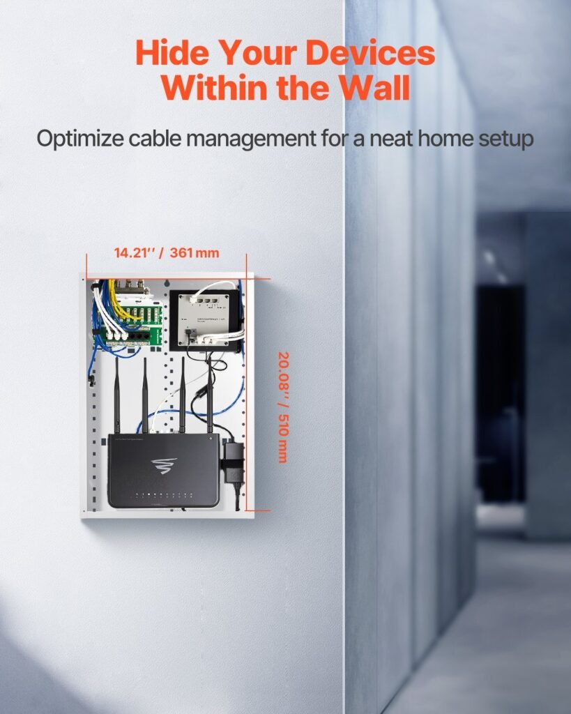 Structured Media Enclosure 20 In Recessed In-Wall TV Media Box With Cover