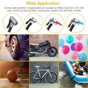 Tire Inflator 12V DC 120W 150PSI Tire W LCD Electric Air Compressor 25L Min Large Air Flow - Image 4