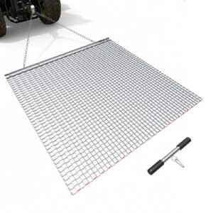 Drag Harrow, 4 X 4 Ft, High-Efficiency Chain Harrow Rake, ATVs UTVs Tractors Attachments, Durable Galvanized Steel Mesh Drag Mat With Towing Chain, For Gravel Driveway Ruts Farm Field Leveling - Image 6