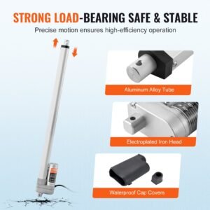 Linear Actuator 12V, 20 Inch Waterproof IP65 Linear Actuator, 660lbs/3000N 0.19'/s Linear Motion Actuator With Mounting Bracket - Image 3
