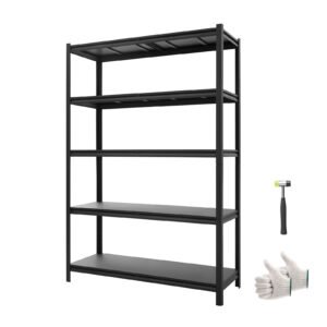 Storage Shelves, 5-Tier Adjustable, 2500 Lbs Capacity, Heavy Duty Garage Storage Shelving Unit, Metal Utility Rack Shelf, For Garage Warehouse Basement Kitchen, 48.43" W X 18.31" D X 71.38" H - Image 1