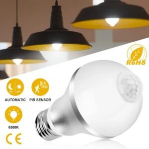 E27 Motion Sensor Light Bulb 9W/5W 1000LM 6500K Dusk To Dawn Automatic On/Off LED Light Bulb Indoor Outdoor Use - Image 1