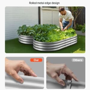 Metal Raised Garden Bed, 6 X 3 X 1 Ft Outdoor Galvanized Planter Garden Box, Open Bottom Design, Large Planter Raised Bed For Growing Vegetables, Flowers, Herbs, Succulents, Galvanized Color - Image 5