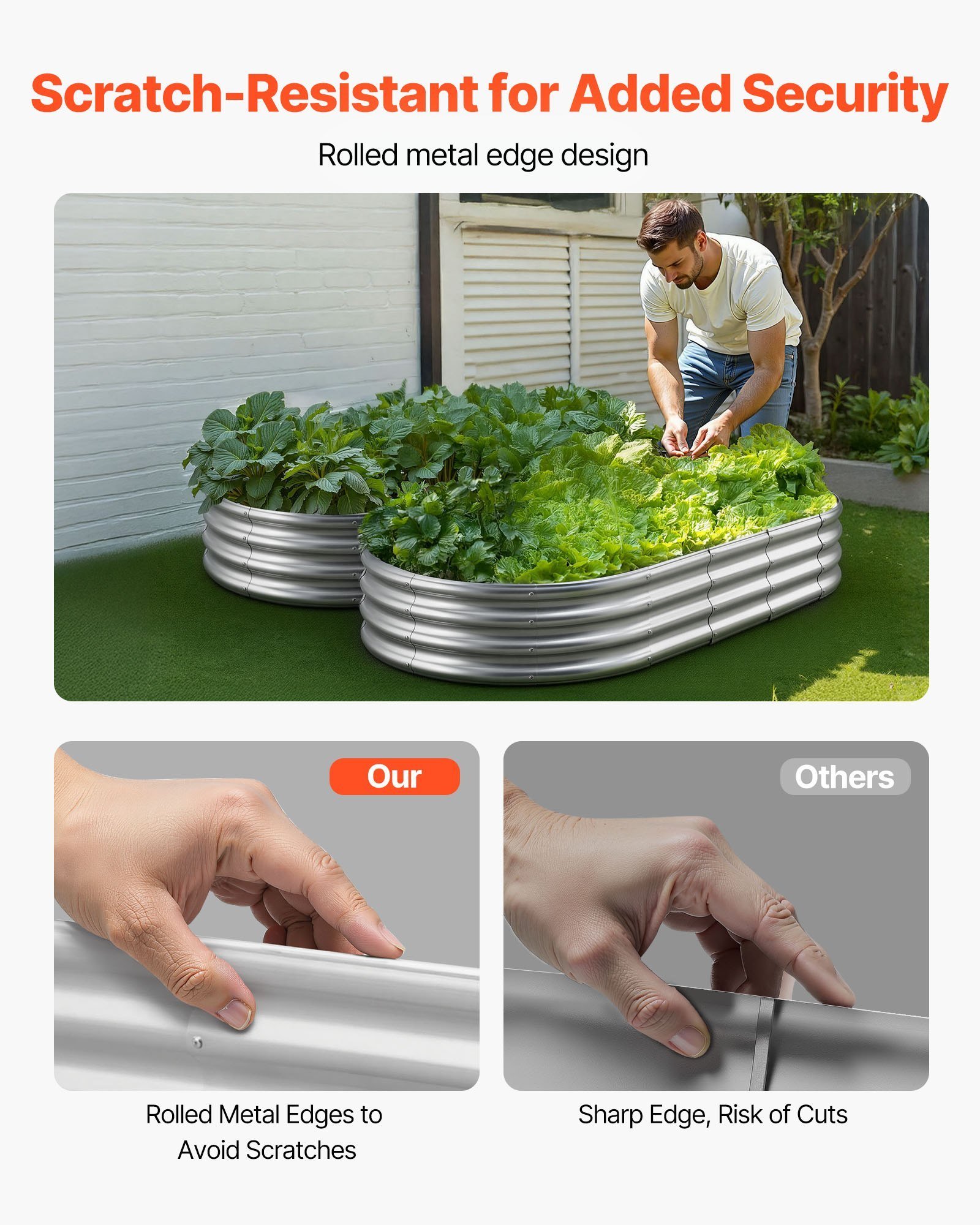 Metal Raised Garden Bed, 6 X 3 X 1 Ft Outdoor Galvanized Planter Garden Box, Open Bottom Design, Large Planter Raised Bed For Growing Vegetables, Flowers, Herbs, Succulents, Galvanized Color - Image 5