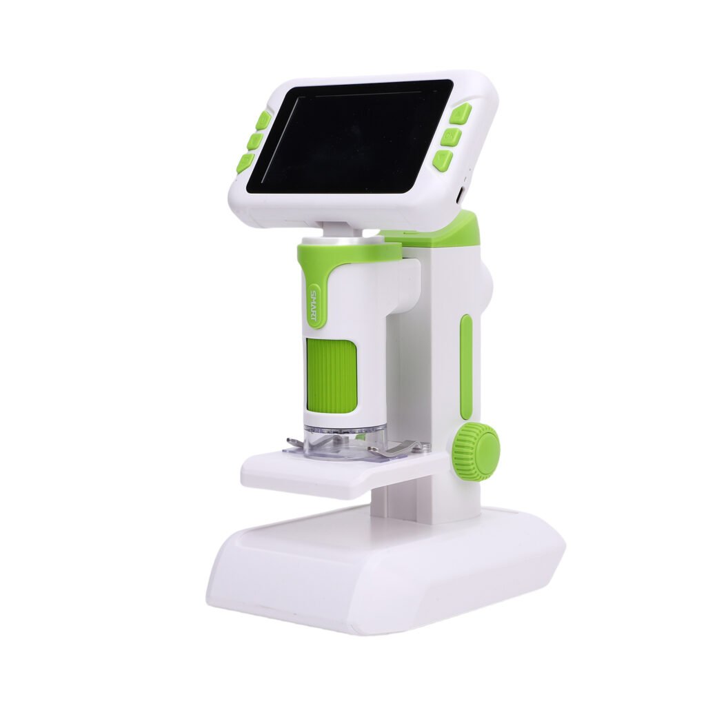Kids Microscope 1600X Digital Microscope With 4 Inch 1080P Screen Handheld Portable Microscope For Children Educational Science Kit With Slides