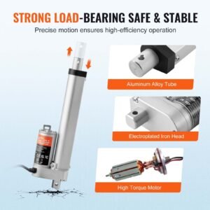 Linear Actuator 12V, 6 Inch High Speed 0.55'/s Linear Actuator, 220lbs/1000N Linear Motion Actuator With Mounting Bracket And IP54 Protection - Image 5