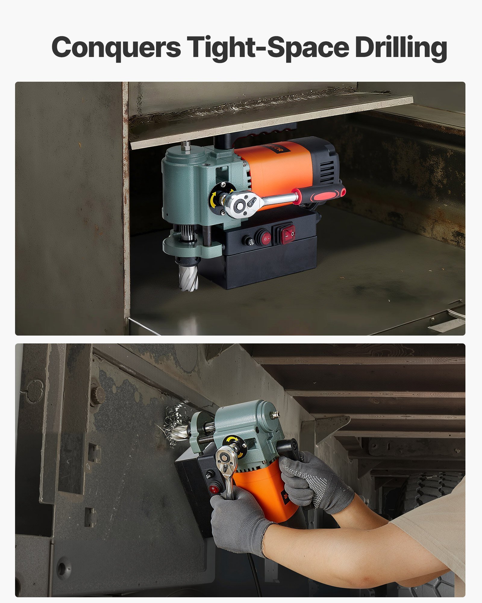 Low Profile Magnetic Drill Press Mag Drill Press 1300 W 1.4 In Boring Dia - Image 2