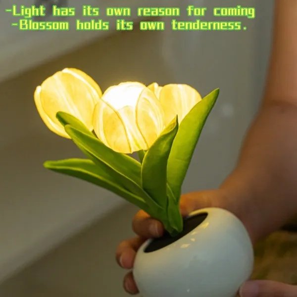 Tulip Lamp - LED Replica Tulip Table Lamp With Flower Vase For Desktop Decoration. Suitable For Home, Living Room, Desktop Decoration, Holiday Gifts, Atmosphere Decoration Lamps. Powered By USB