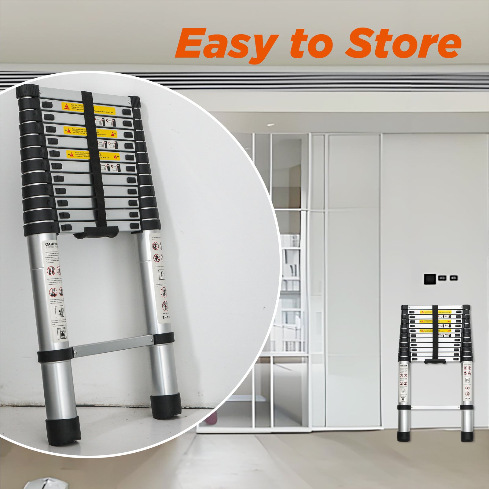 Aluminum Telescoping Ladder For Outdoor Work - Image 8