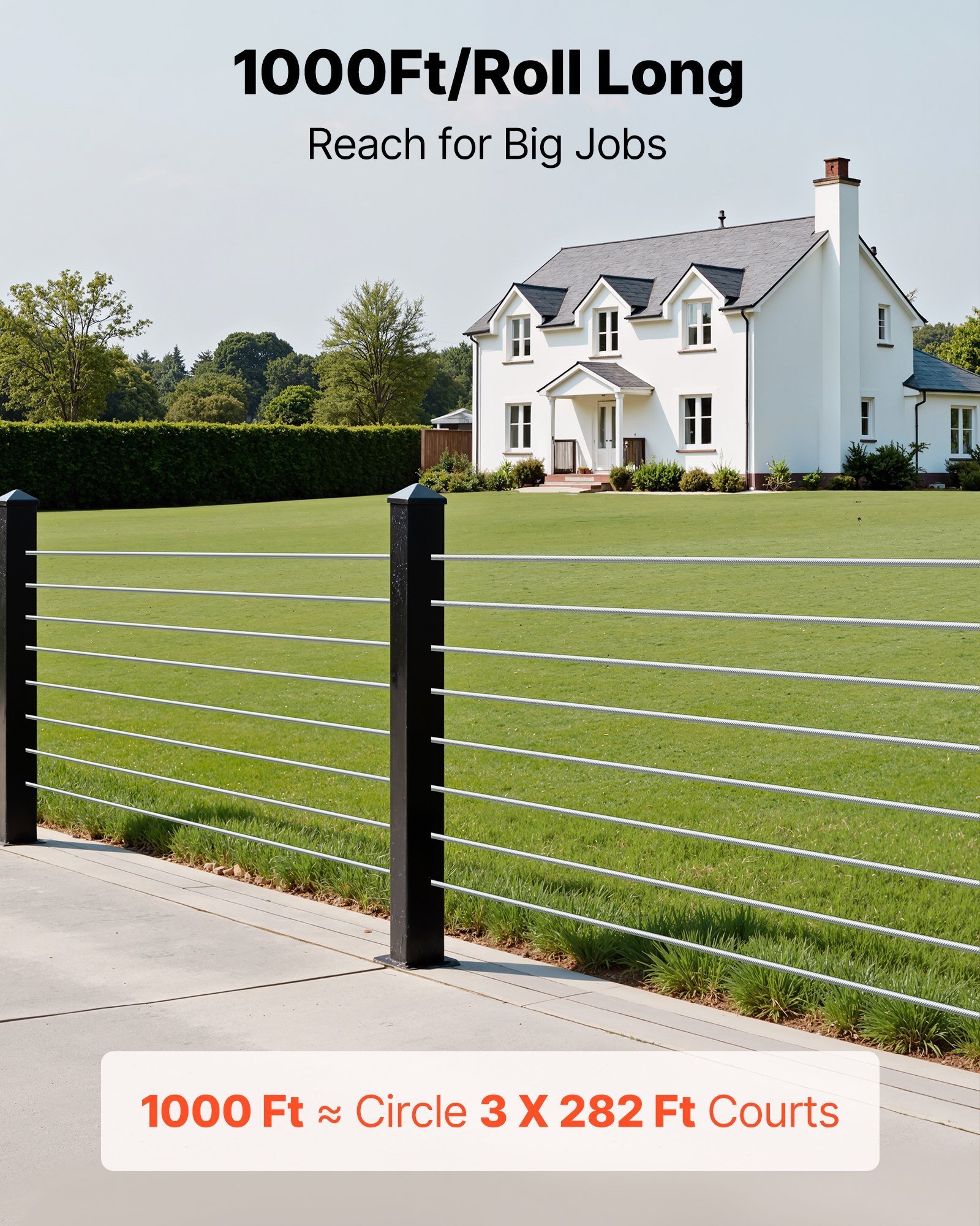 1/8 Inch Wire Rope, 1000 Ft Length, 316 Stainless Steel Wire Cable With Cutter, 1760 Lbs Breaking Strength, 1 X 19 Strands Construction, Steel Cable For Deck Railing System, Garden Trellis - Image 3
