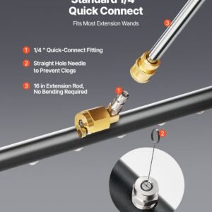 24' Pressure Washer Undercarriage Cleaner With 2 Wheels 2 Extended Wands - Image 4