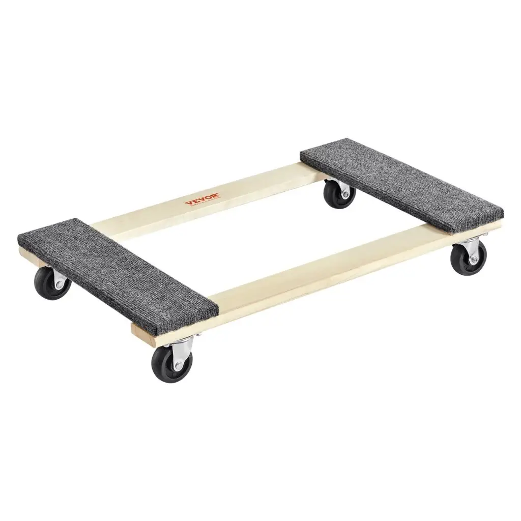 Furniture Dolly, 1000 Lbs Load Capacity, 18' X 30', 4 X 3' PP Swivel Casters, Heavy Duty Hardwood Furniture Moving Dolly, Mover's Dolly, Moving Cart With Wheels For Heavy Furniture Home Cleaning