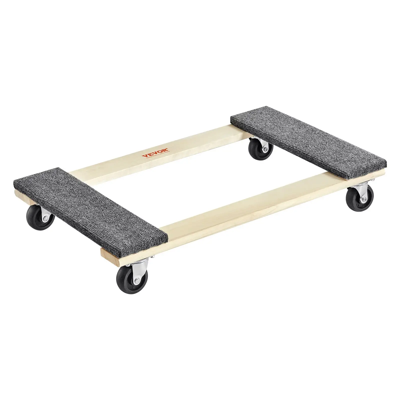Furniture Dolly, 1000 Lbs Load Capacity, 18' X 30', 4 X 3' PP Swivel Casters, Heavy Duty Hardwood Furniture Moving Dolly, Mover's Dolly, Moving Cart With Wheels For Heavy Furniture Home Cleaning - Image 1