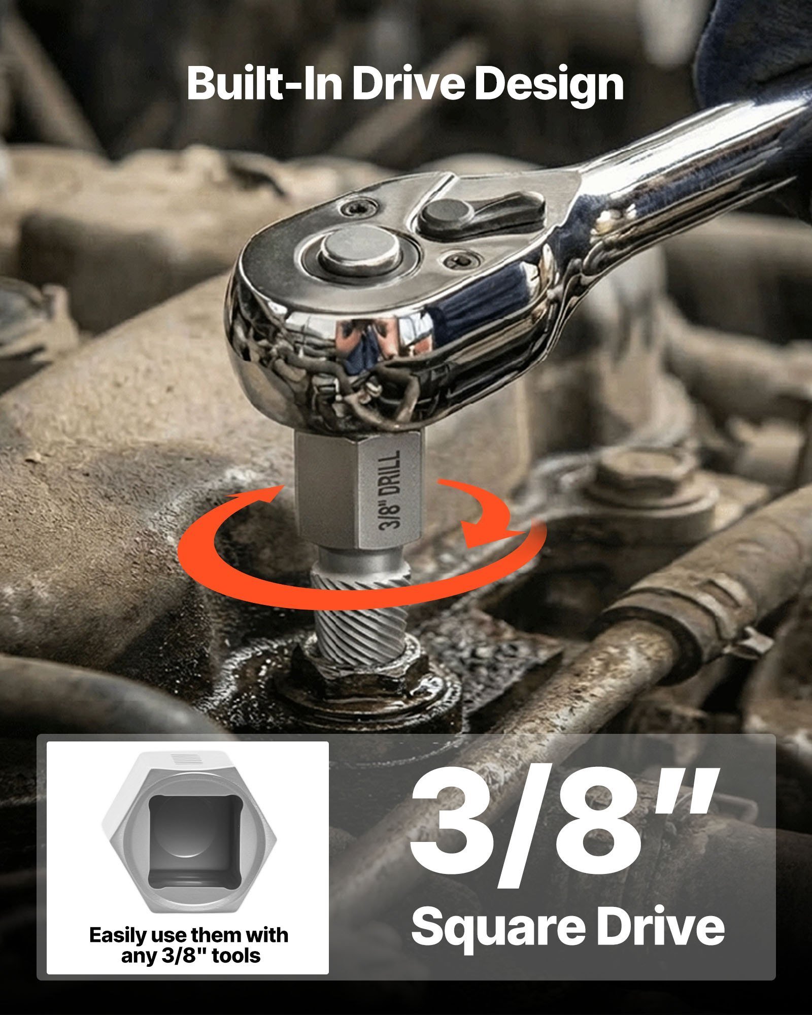 Screw Extractor Set, 27 Pieces Hex Head Multi-Spline Easy Out Bolt Extractor Tool, With Adapters, Solid Storage Case, Cr-Mo Steel Stripped Bolt Remover For Removing Rounded, Broken Bolts, Screws - Image 3