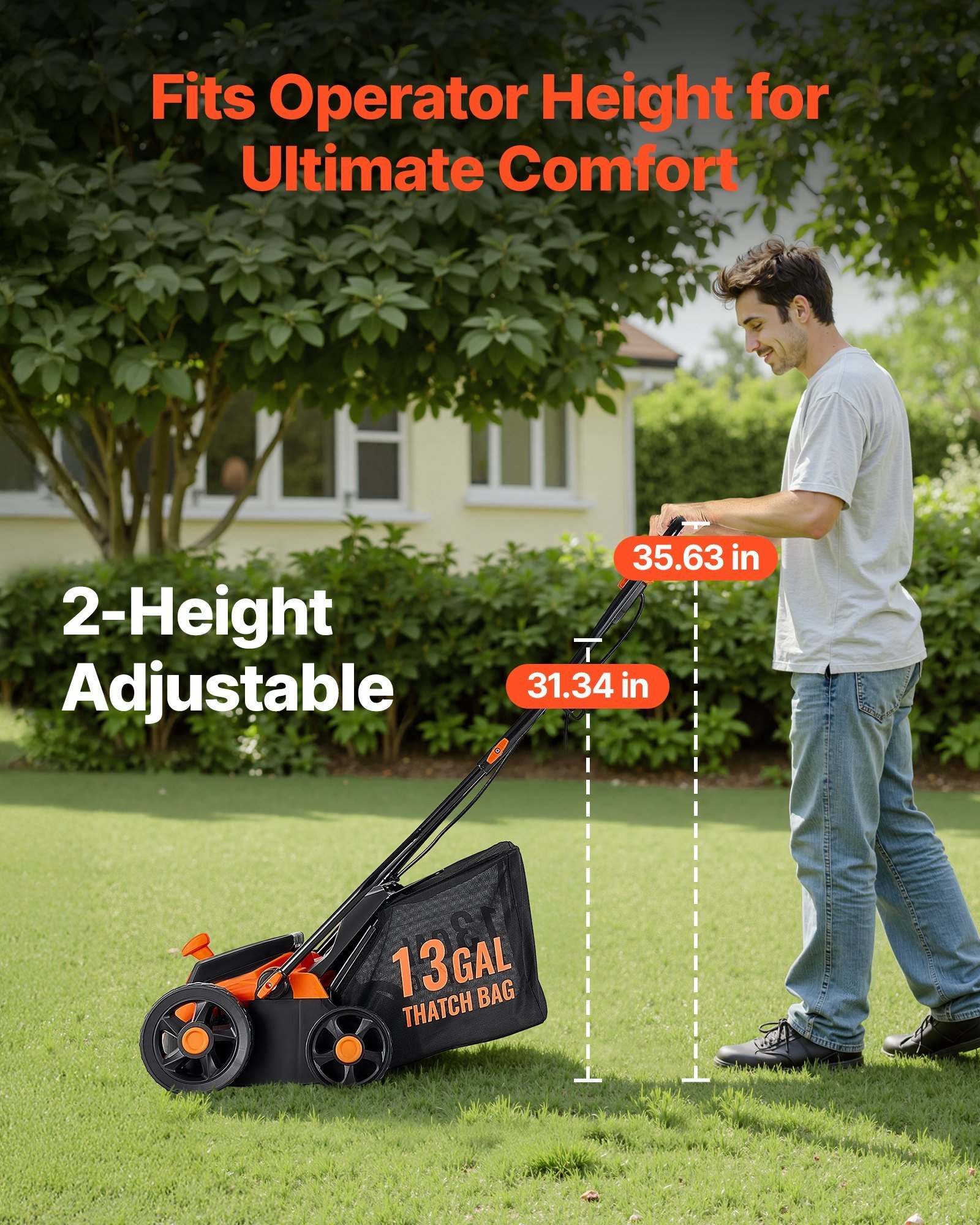 2-in-1 Electric Dethatcher And Scarifier Lawn Dethatcher 13-Inch 13 Amp - Image 3
