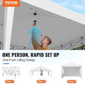 Pop Up Canopy 10 X 10 FT Pop Up Gazebo Tent With 3 Sidewalls & 2 Windows - Image 4