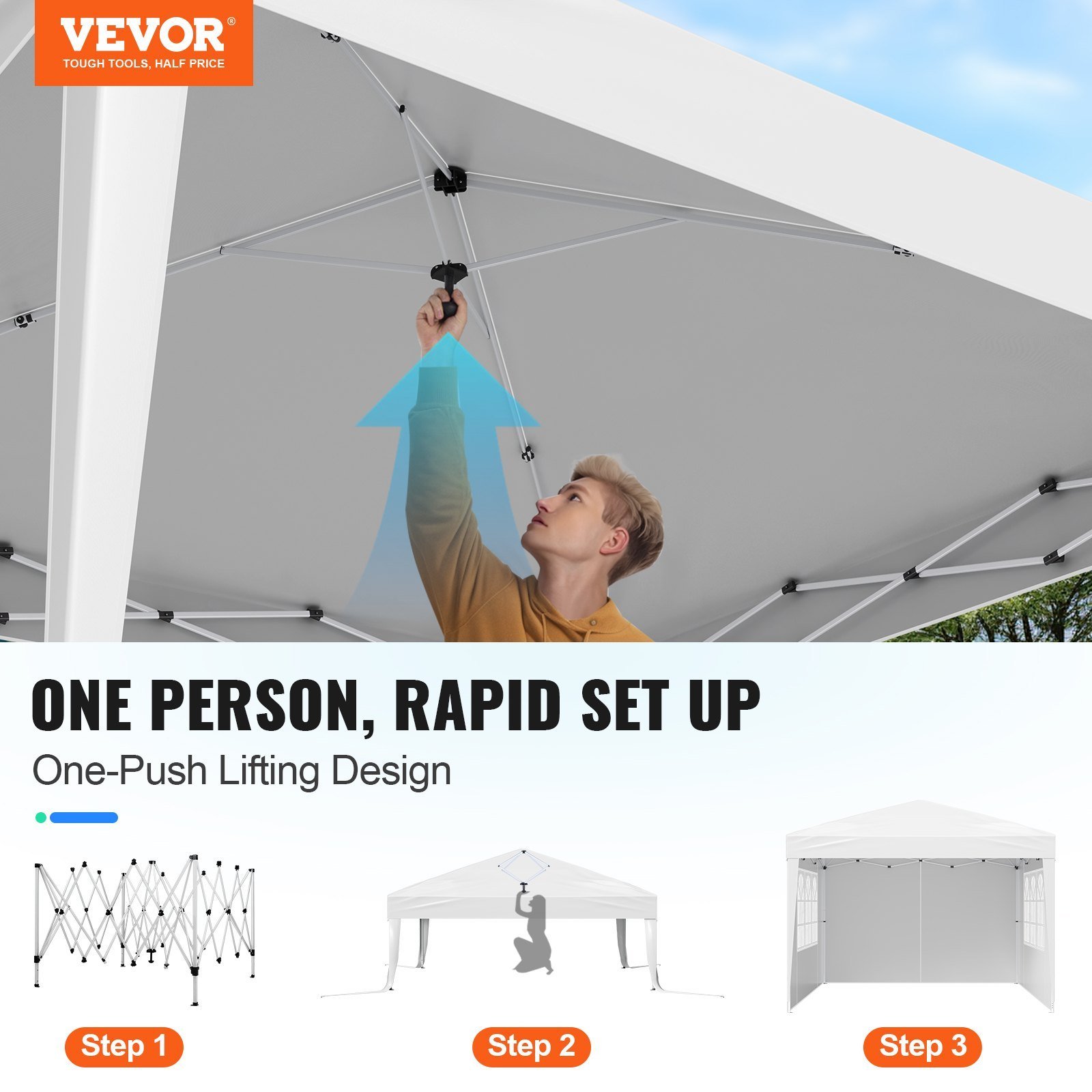 Pop Up Canopy 10 X 10 FT Pop Up Gazebo Tent With 3 Sidewalls & 2 Windows - Image 4