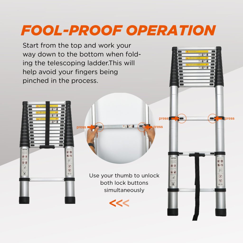 Aluminum Telescoping Ladder For Outdoor Work