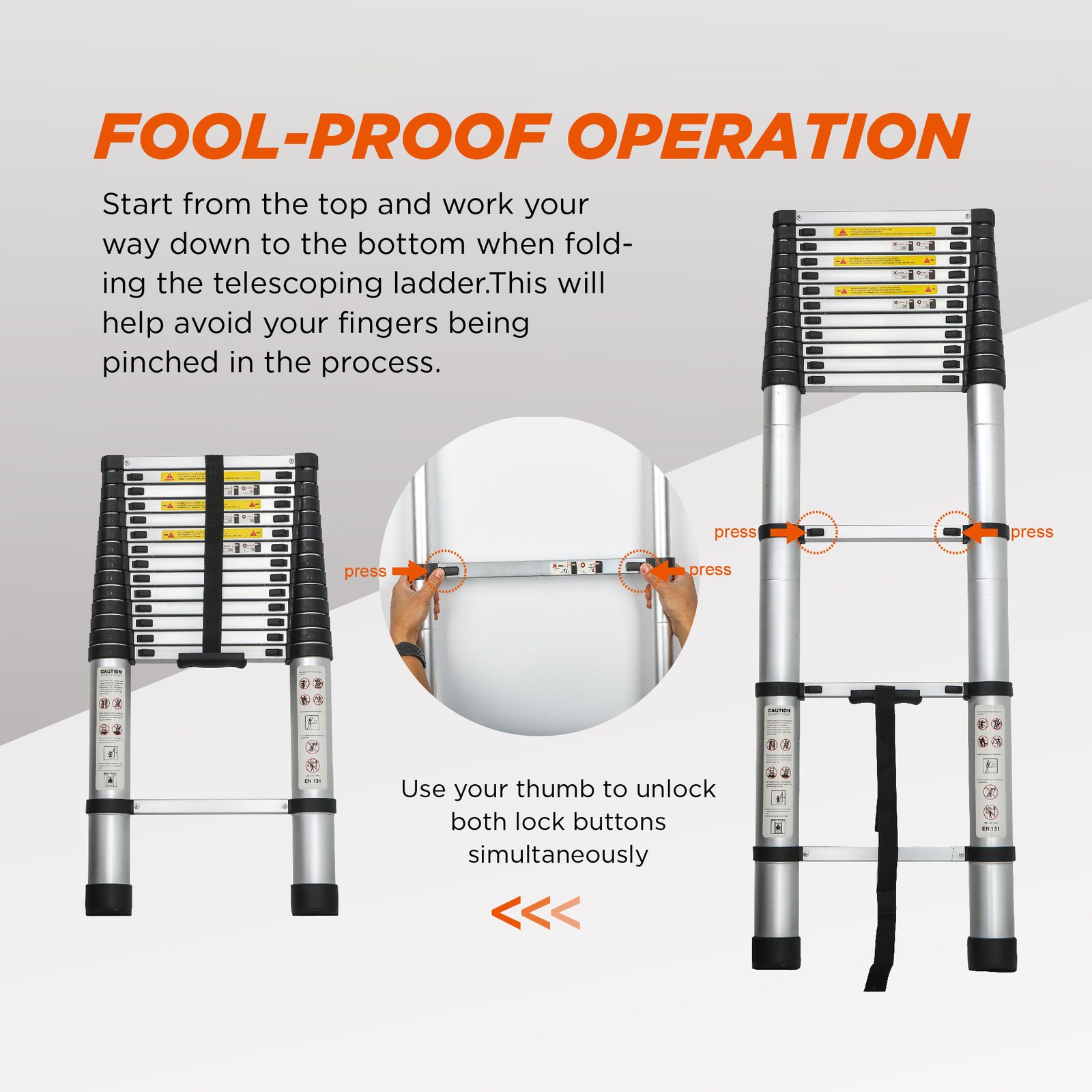 Aluminum Telescoping Ladder For Outdoor Work - Image 10