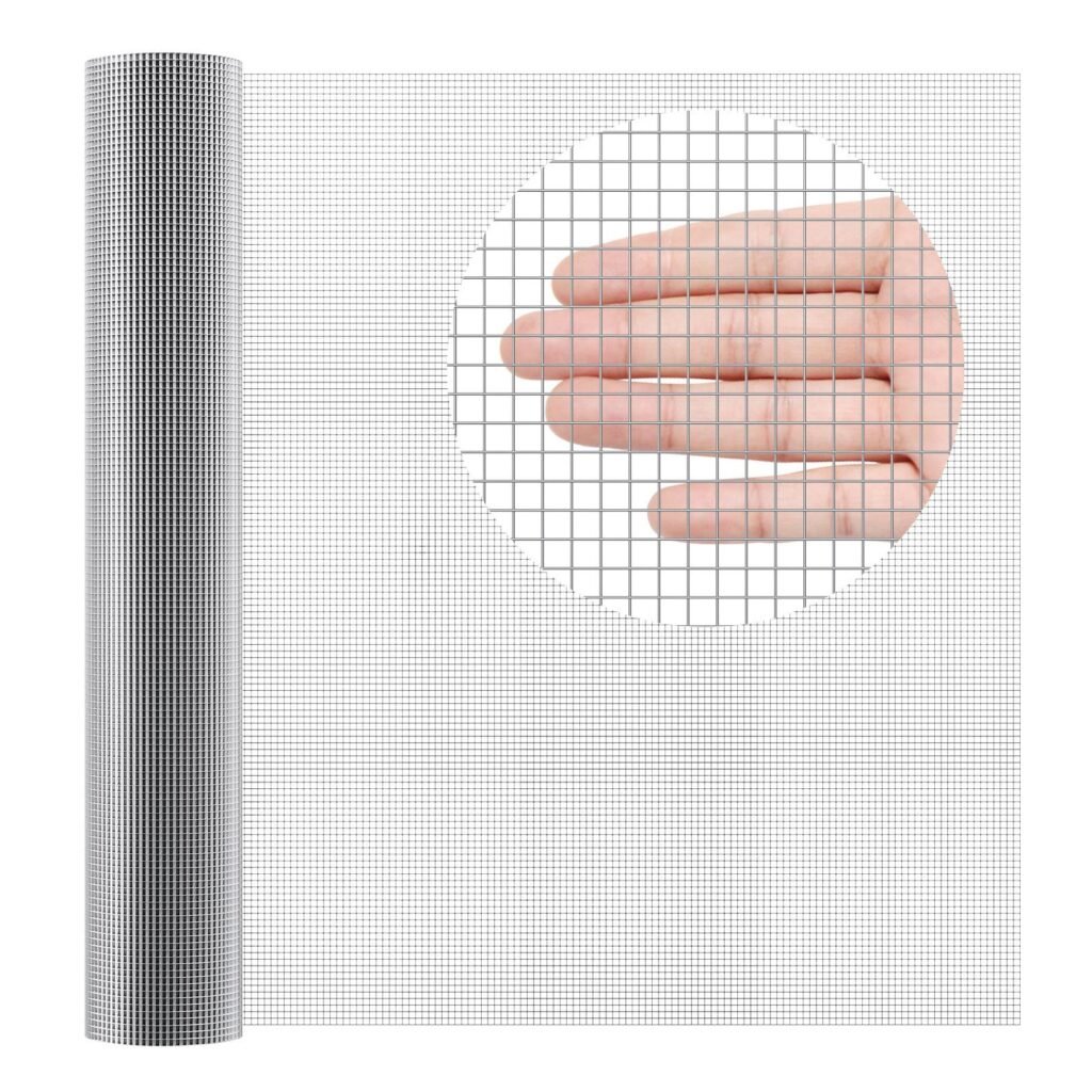 Hardware Cloth, 1'4 Inch 36in X 50 Ft 23 Gauge, Hot Dipped Galvanized Wire Mesh Roll, Chicken Wire Fencing, Wire Mesh For Rabbit Cages, Garden, Small Rodents