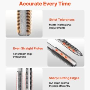 Tap And Die Set, 51-Piece SAE Sizes 1/4" To 1", With Coarse And Fine Thread Taps And Dies, Wrench, Carrying Case And Complete Accessories, Bearing Steel, For Threading And Rethreading Threads - Image 2