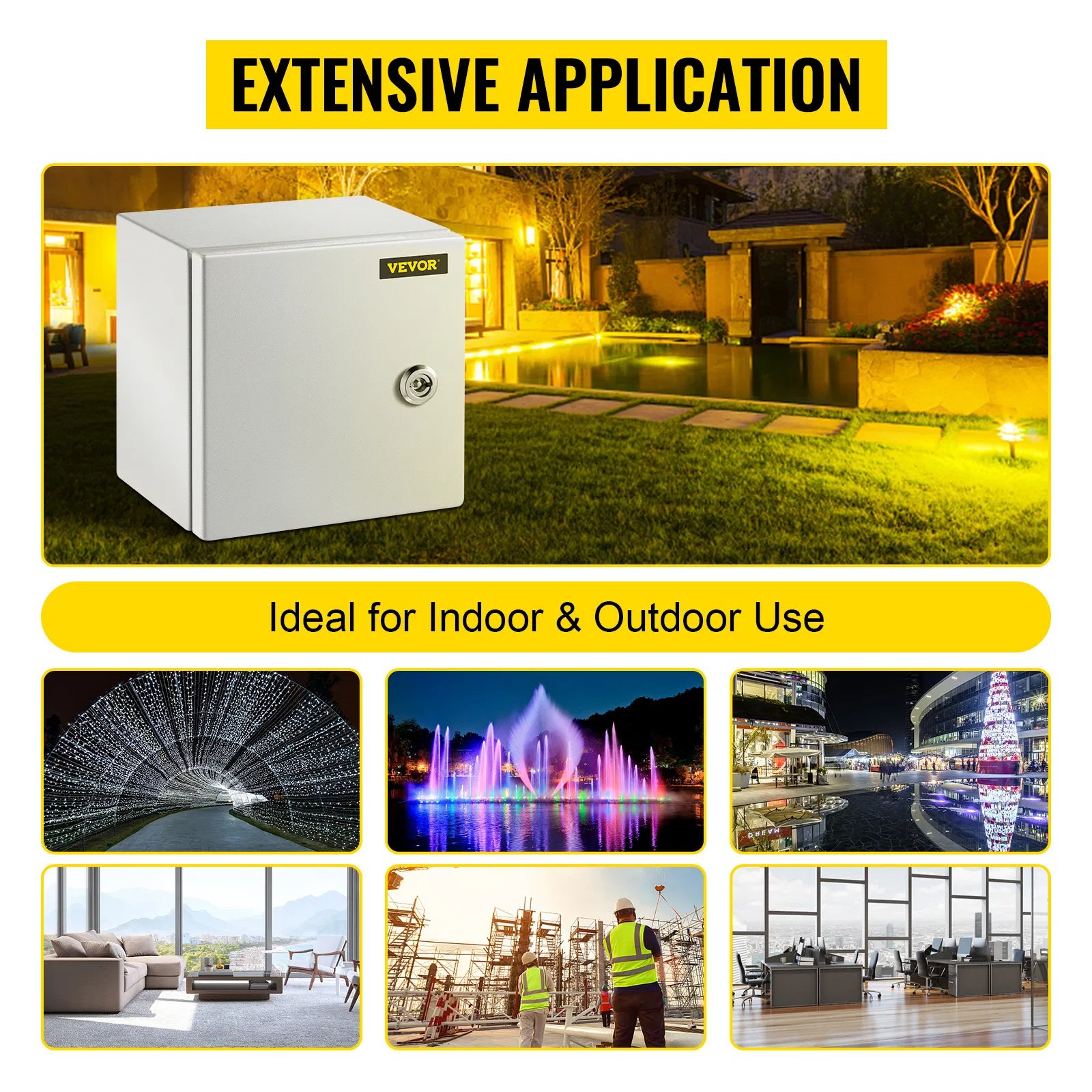 VEVOR NEMA Steel Enclosure,  NEMA 4X Steel Electrical Box, IP66 Waterproof & Dustproof, Outdoor Indoor Electrical Junction Box - Image 4