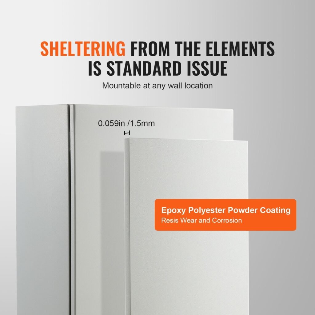 27.6 X 19.7 X 9.8 In Cold Rolled Steel Electrical Enclosure Box Wall Mounted
