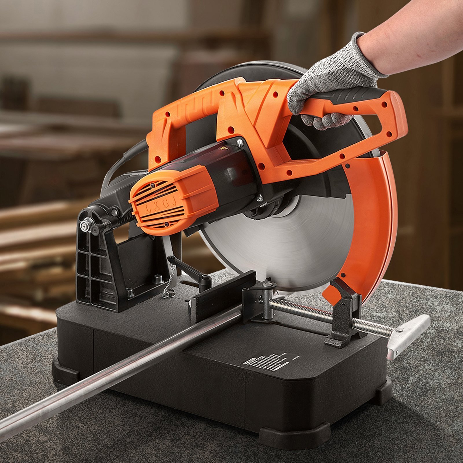 Chop Saw,14'355mm Blade Diameter Cut Off Saw, 2800W 1200RPM Steel Cutting Machine, 0-45' Adjustable Dry Cut Chop Saw, Miter Saw For Cutting Metal Cold Cut Saw For Steel, Rebar, Iron, Aluminum - Image 2