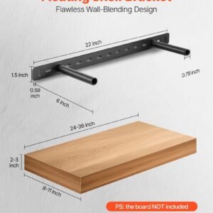 2 Pcs Shelf Bracket 22 Inch / 558.4 Mm Heavy Duty Floating Shelf Brackets - Image 5
