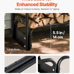 12.7FT Outdoor Firewood Rack With Cover, 152x14.2x46.1in,Heavy Duty Firewood Holder & 600D Oxford Waterproof Cover For Fireplace, Patio, Indoor/Outdoor Log Storage Rack For 3/4 Cord Of Firewood - Image 5